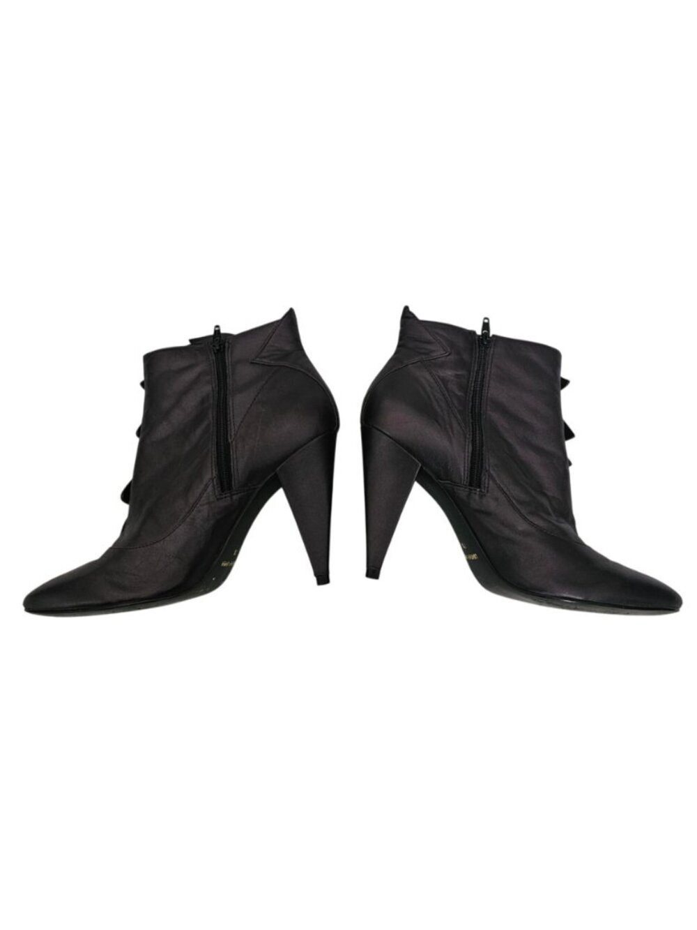 Kelsi Dagger Women's Black Leather Upper Pointed Toe Leaf Pansy Booties Size 7 ½ - Picture 3 of 14